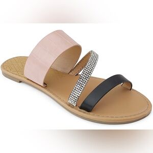 Rhinestone Tri-band Strappy Sandals